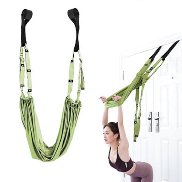 Yoga Trapets, midja rygg ben stretch rem dörr bakåtböjningsassistent tränare yogarem för stretching ryggböjning split inversionsrem - Grön