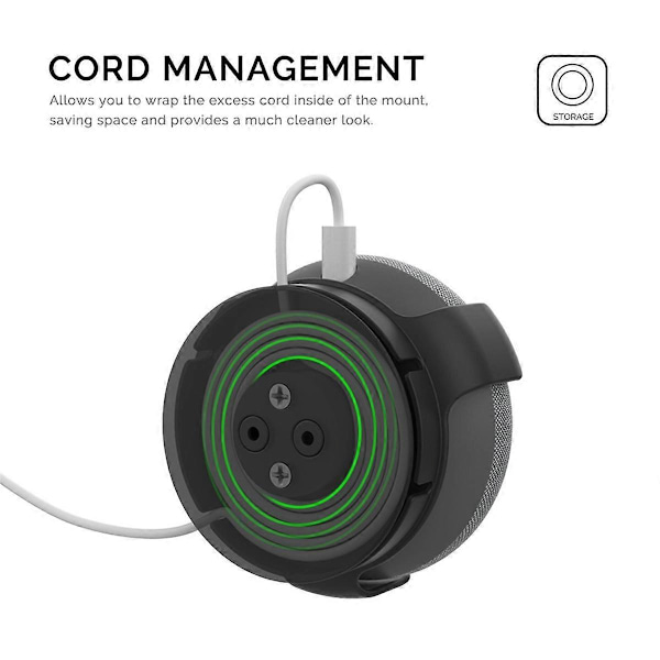 Fäste för Home Mini Smart Högtalare Väggfäste, Svart