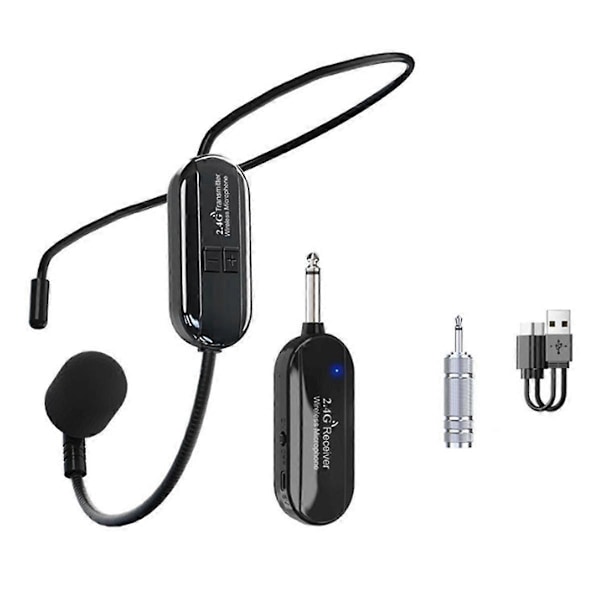 Professionellt trådlöst headset mikrofon sändare mikrofon för röst radiosystem gitarr undervisning fitness gaming