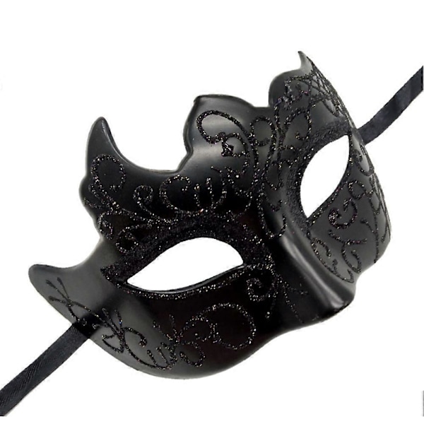 1-pack Maskeradmasker för Pojkar Karnevalsfest Ögonbindlar Svart