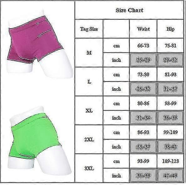 Komfortable boxershorts for menn, elastiske ensfargede underbukser Red L