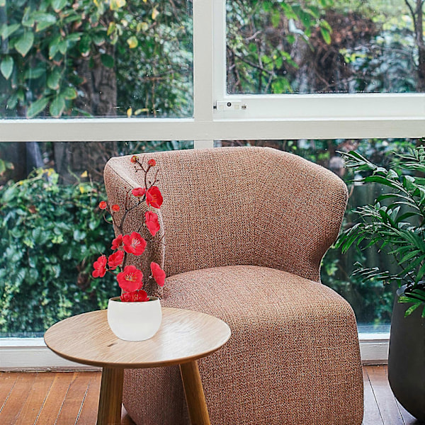 2 kpl Realistisia ruukkuun istutettuja luumunkukkia Keinotekoinen ruukkukukka Tekokukka Bonsai