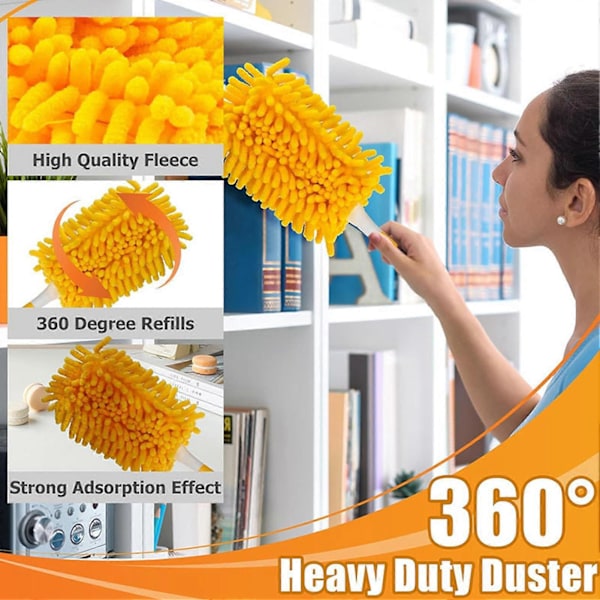 2/4/6 stk. moppekludbetræk, udskiftning, slidstærk, falmebestandig, vaskbar, hurtigtørrende, let at installere, håndstøvekost refills, rengøringsklud til Swiffer Yellow 6pcs