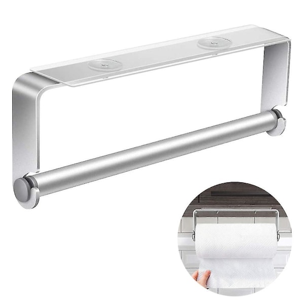 Självhäftande pappershanddukshållare under skåp - silver - 27cm Silver