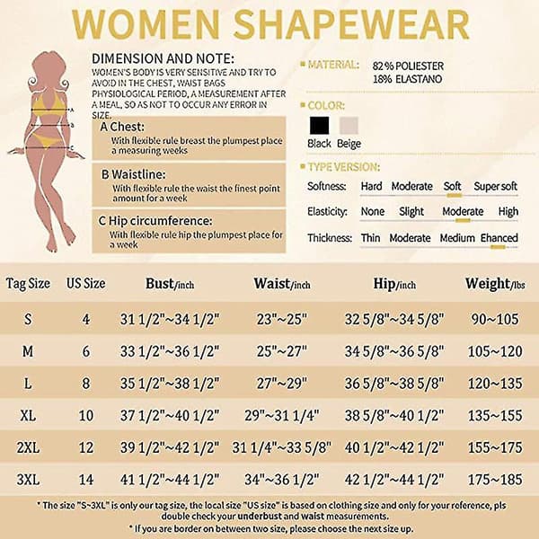 Formande Bodysuit för Kvinnor, Kompressionsplagg efter Operation, Fast Kontroll, Midjetränare, Bantningsunderkläder Nude XL