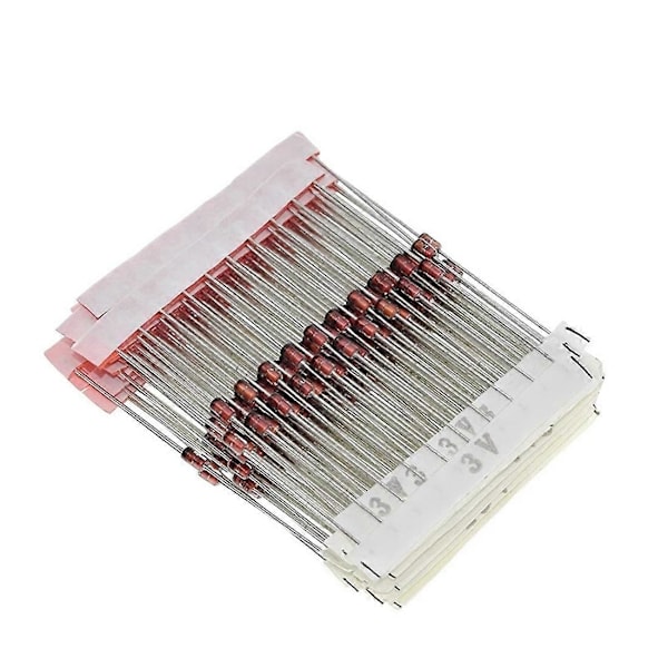 250 st 1W Zenerdiod Assorterad Kit 3V-33V, 25 Värden Assorterad Set