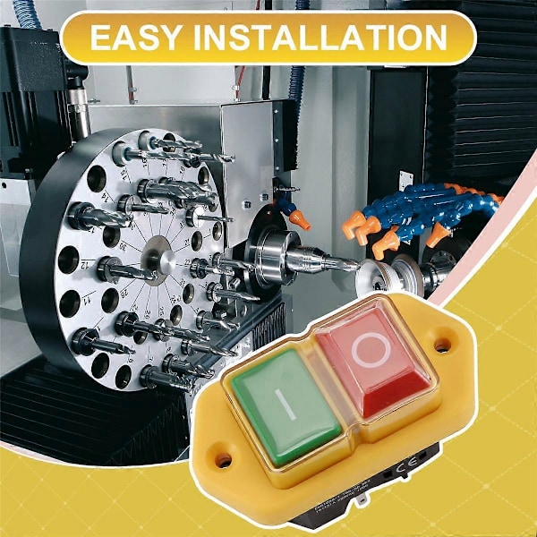 YH02-A Elektromagnetisk Strömbrytare 220V 15A 5PIN Start Tryckknapp för Maskinverktygsutrustning Vattentät Panel