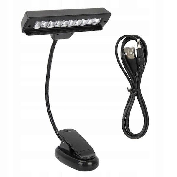 LED-lampa med klämma, idealisk för att läsa böcker
