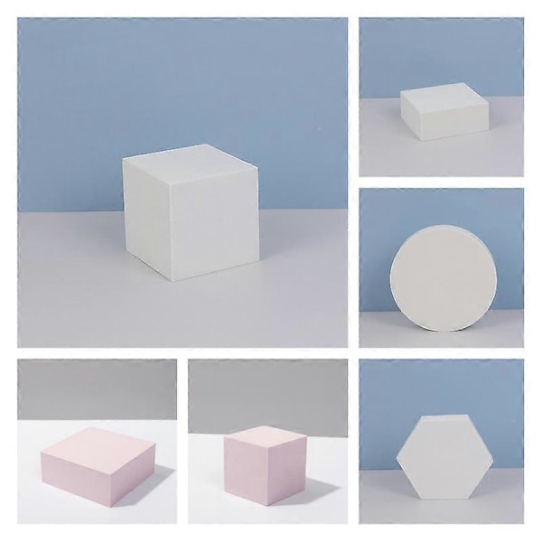 Kuvausnäyttö Rekvisiitta Geometrinen Stereo Kauniit Monivärit Helppo puhdistaa Valokuvauspöytä Kuutio valokuville White C