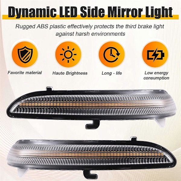 Dynamisk LED Sidobackspegel Blinkers Flytande Ljus för 208 2008 2012-2020 för C3 Som Visat
