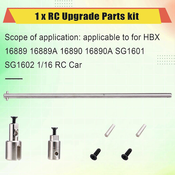 för HBX 16889 16889A 16890 16890A Metall Center Drivaxel Drivkopp