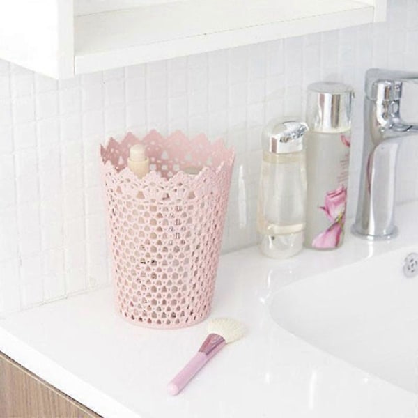 Muovinen ontto kukka sylinteri kynä lyijykynä sivellin pidike säilytys työpöydän järjestäjä Pink L