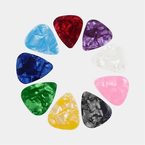 B 30-pack Gitarrplektrum Celluloid Gitarrplektrum 0,46 0,71 0,96 mm Färgglada Bekväm Känsla