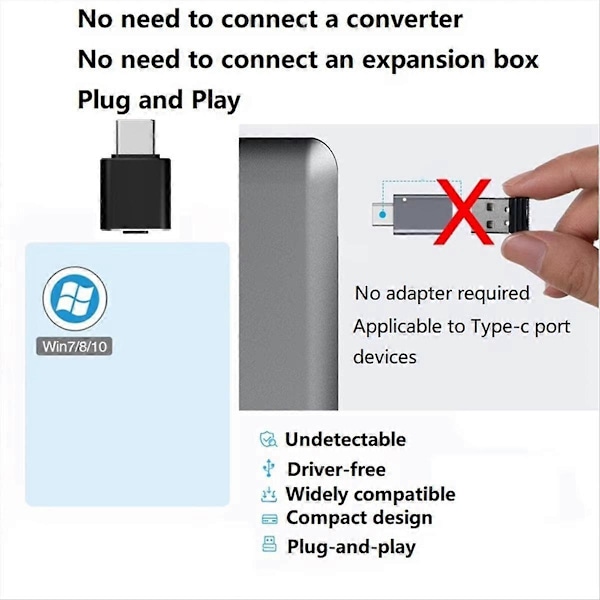 USB C Mus Jiggler Odetekterbar Automatisk Typ C Musrörare 3 Jiggle-lägen Drivrutinsfri för att Hålla Datorn Vaken Silver