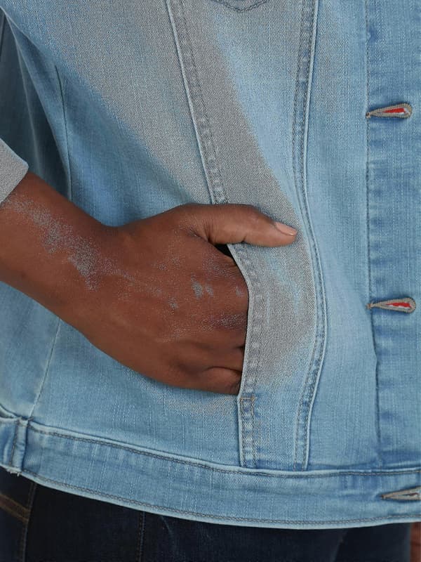 Denimjakker for kvinner light blue L