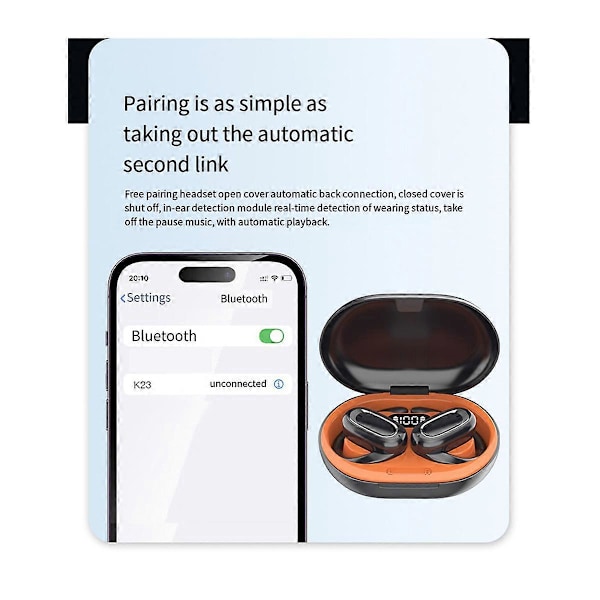 T35 Langaton Bluetooth-kuuloke digitaalinäytöllä ja melunvaimennuksella, C