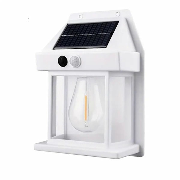 Solarlampor Utomhus, Skymning till Gryning Solar Vägglampa Rörelsesensor, 3 Belysningslägen Vattentät Solar Säkerhetsvägg B