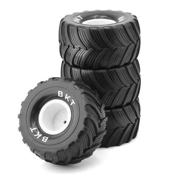 4 stk. 100 mm 1/10 dæk hjul 12 mm hex til 1/18 mini RC bil opgraderingsdele, hvid