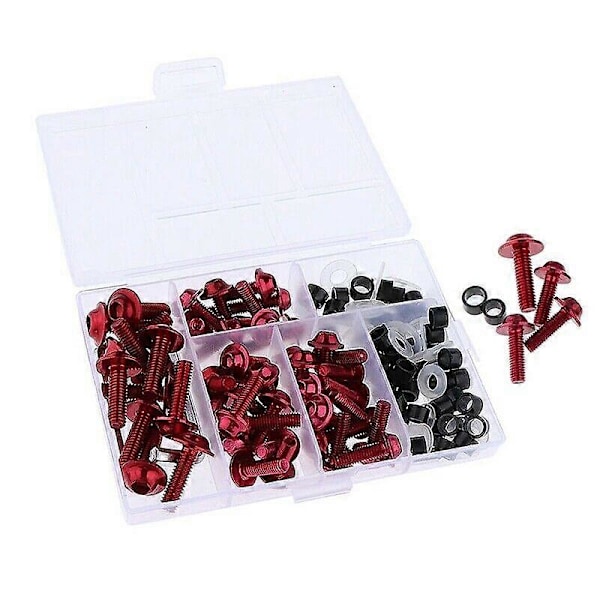 Motorcykelskruvar Muttrar Kit för YZF R1 R6 R3 2004-2008 (Röd)