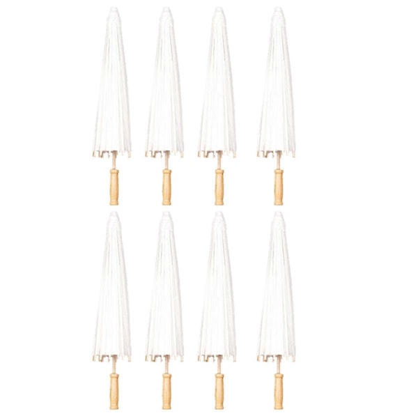 8 st Pappersparasoll Bröllopsparasoll Favor 60cm Bambuparasoller