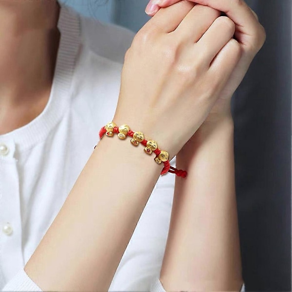 Män Kvinnor Lycka Till Flätad Lyckosam Röd Snöre Orm Rep Armband Smycken Gåva
