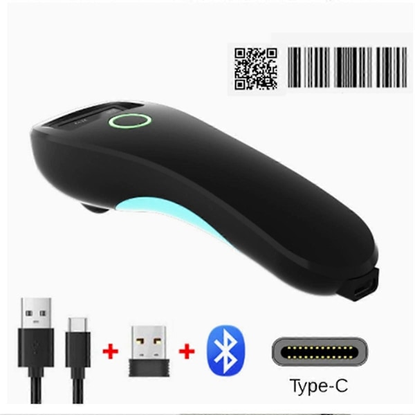 C70 Handhållen Portabel Express Skanner Trådlös Bluetooth Streckkodsläsare, Mini Handhållen Portabel Fickläsare Vit