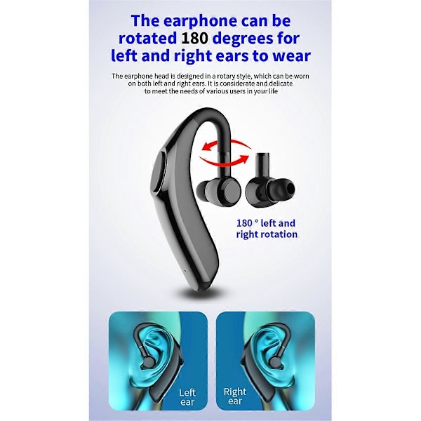 Trådlöst Bluetooth 5.0 Öronmonterat Headset Intelligent Brusreducering