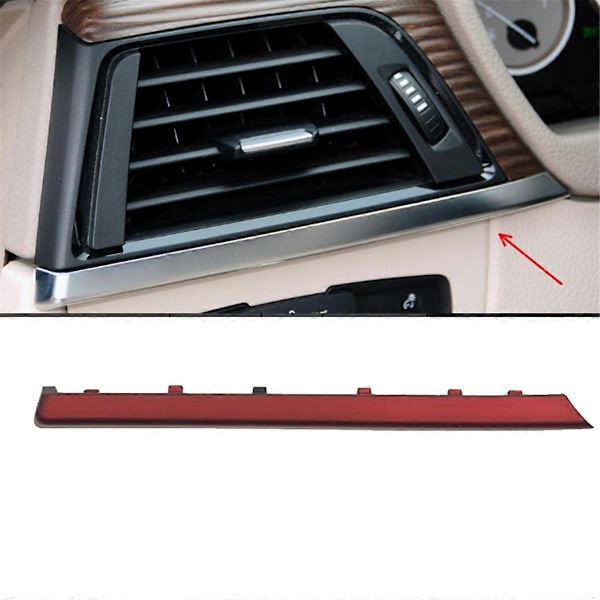 Bil Instrumentbräda Vänster A/C Ventilationsgaller Panel Trim List för RÖD