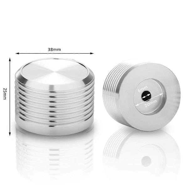 4st 38x25mm Solid Aluminium Gitarr AMP Förstärkarknapp