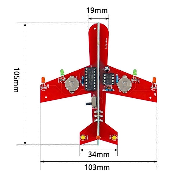 Litet Flygplan Blinkande Krets Cd4017 Flödeslampa Elektronisk Produktion