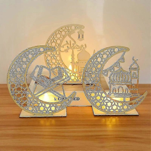 Eid Mubarak -riipus LED-valoilla kotiin, islamilainen Eid R Kareem -koriste Style 3