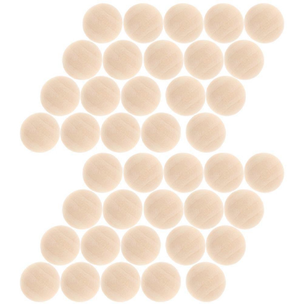 48 st Obehandlade Träpärlor DIY Hantverksmaterial Halva Träpärlor För Hantverk