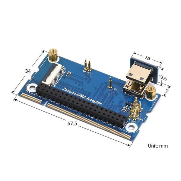 Adapter för Zero 2 W till Compute Module 3, för RPi Zero 2W till CM3 Adapter CM3+ Adapter Expansionskort