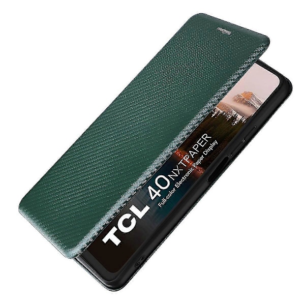 Tcl 40 Nxtpaper -nahkakotelo, jossa korttipaikat, puhelinkotelo magneettisella sulkimella Green