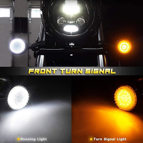 4 st Rökfärgade främre blinkers LED-lampor Panel Motorcykel 1157 Insatskit för Road Street Glide