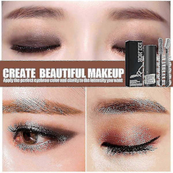 Eelhoe Øjenbryn Print Sæt Naturlig Hårgrænse Pudder Hurtigt Øjenbryn Kort Dovent Naturligt Øjenbryn Makeup