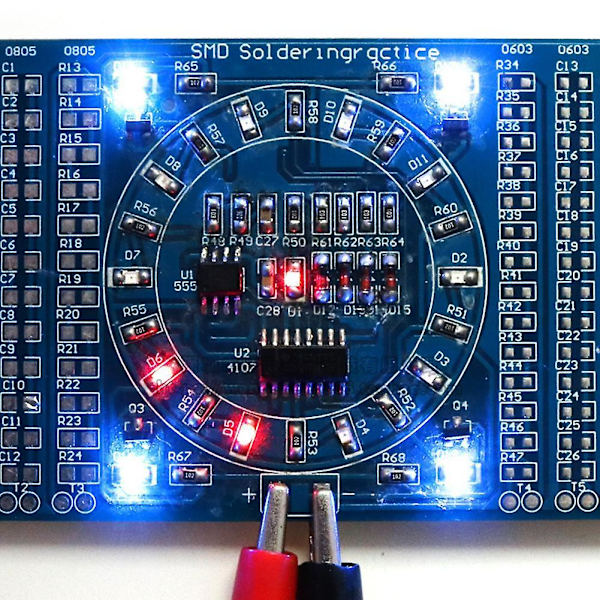 Lödningsövning SMD Kretskort LED Elektronikprojekt DIY Kit