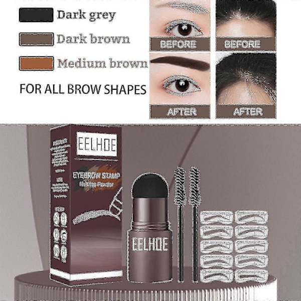 Eelhoe Ögonbrynsform Tätting Lat Ögonbrynsfyllning Makeup Ögonbrynskaka Hårfästesreparerande Puder Vattentät Och Svettsäker style 4