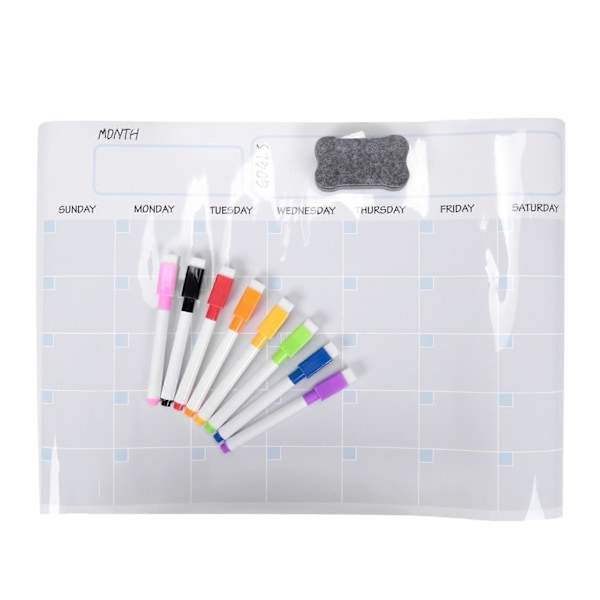 A3 Magnetisk Whiteboard Torr Radering Kalender Set för Kylskåp 17X12 tum