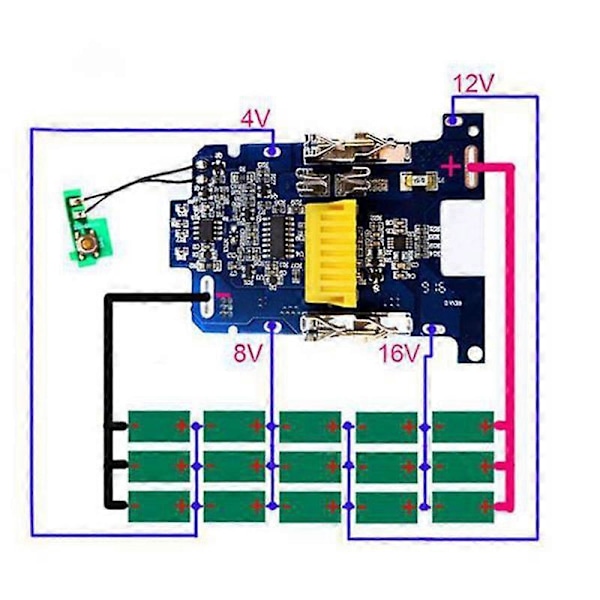 1 st BL1830 Li-Ion Batteri PCB Laddningsskyddskort för 18V Verktyg