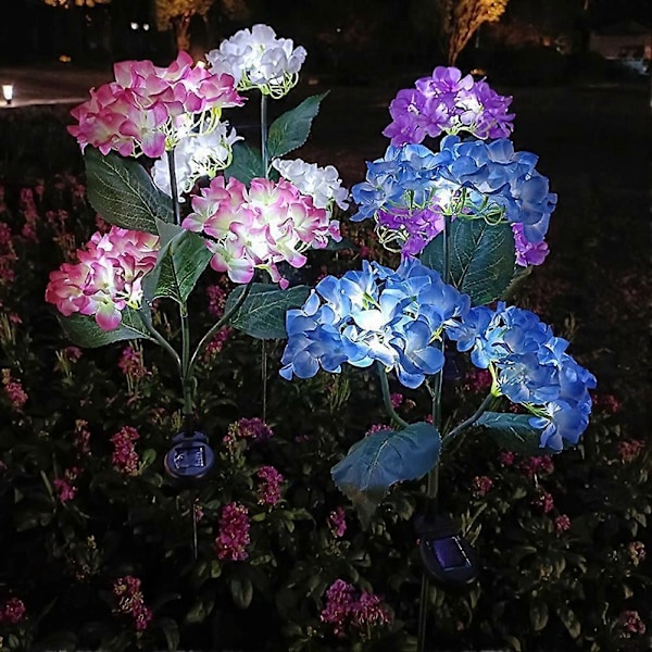 Solcellsdrivna LED-lampor för utomhusbruk, trädgårdsväg, gårdsdekoration, rosa