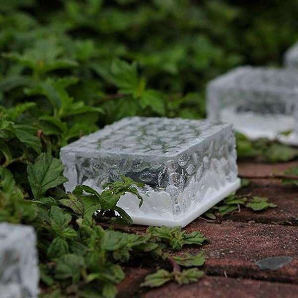 Solcellsdrivna tegelstenlampor 4-pack - Solcellsdrivna istappslampor för belysning av landsvägar, trädgårdsgångar utomhus