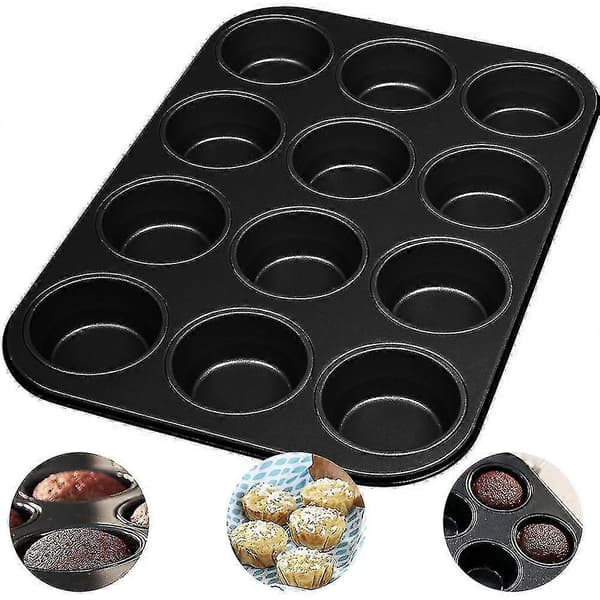 Non-stick kageform med 12 huller med stål Ba rund kageform