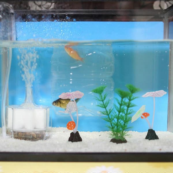 2 stk. Svampeindretning Glødende Akvariumpynt Undervands Havplanter Svampe Akvarium Indretning
