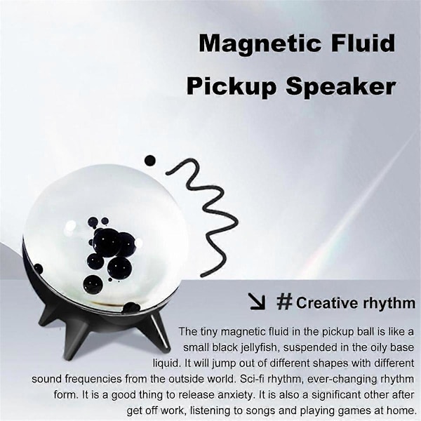 Ferrofluid Ljudvisualiserare, Uppladdningsbar Musikrytmhögtalare Vit
