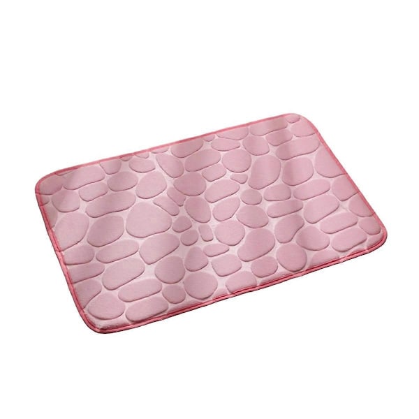 Badrumsmatta Gatsten Badrumsmattor Vattenabsorberande Badrumsmattor för Badrum Maskintvättbara Badrumsmattor (40X60cm, Rosa)