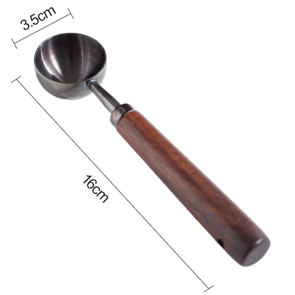 JiKaiX Kaffemätsked med Trähandtag Livsmedelsgodkänd BPA-fri Högprecisions Kaffe Tesked Köksredskap Silver L