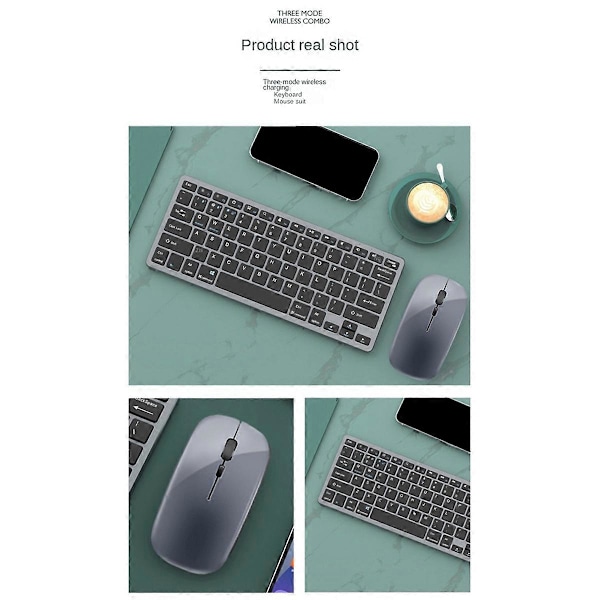 Trådlöst tangentbord och mus-kit för IOS/Android/Windows Silver
