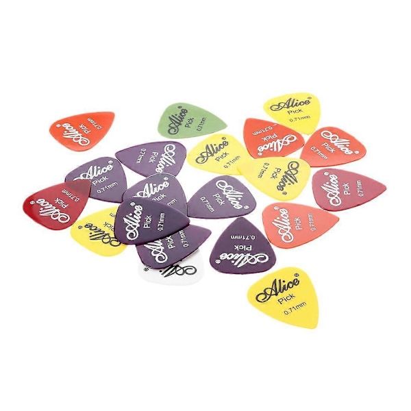 20 st 0,71 mm Släta Nylon Medium Plektrum för El-/Akustisk Gitarr