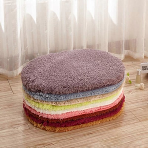 Vattenabsorberande Oval Plysch Halkfri Golvmatta Vardagsrums Dörrmatta Matta Camel 30*50cm